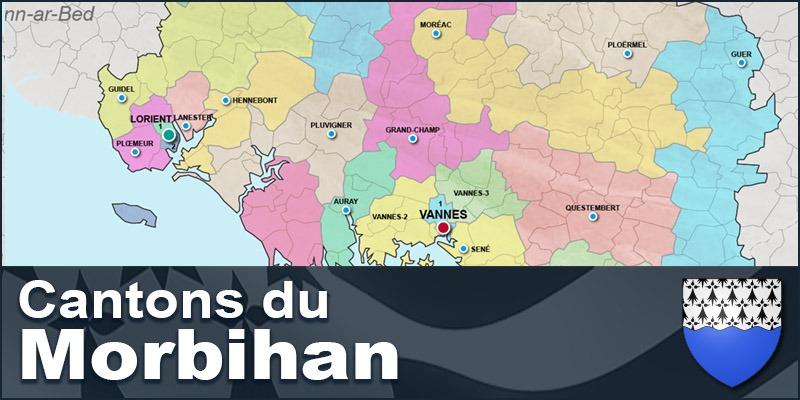 Carte des cantons du Morbihan