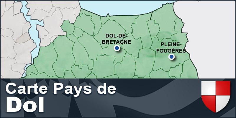 Carte du pays historique de Dol en Bretagne.