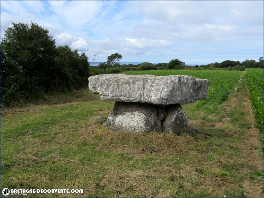 Le dolmen de Ménez Lié à Saint-Nic dans le Finistère.