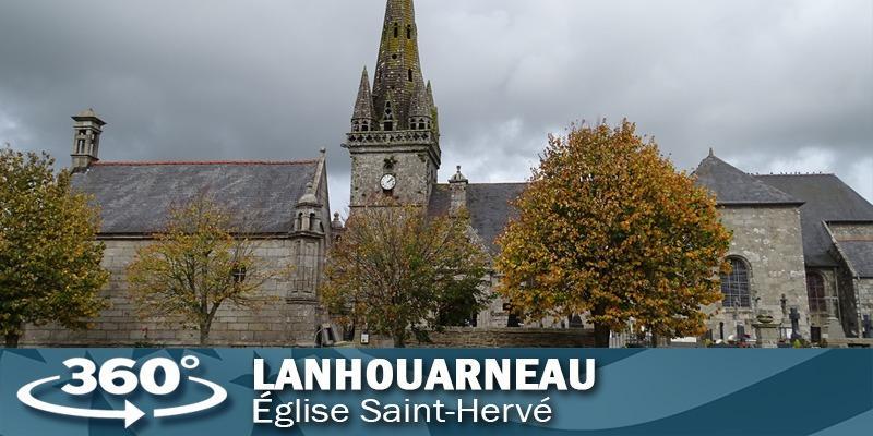 Vignette de l'église Saint-Hervé sur la commune de Lanhouarneau..
