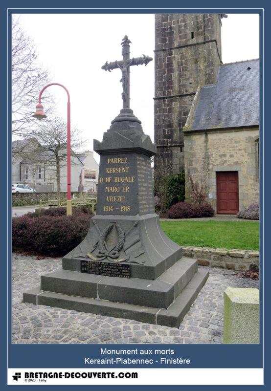 Le monument aux morts de la commune de Kersaint-Plabennec.