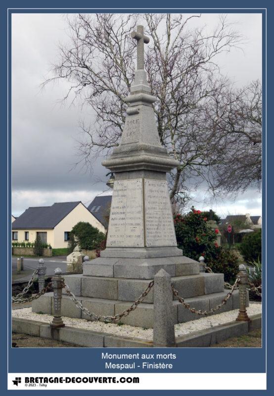 Le monument aux morts de la commune de Mespaul.