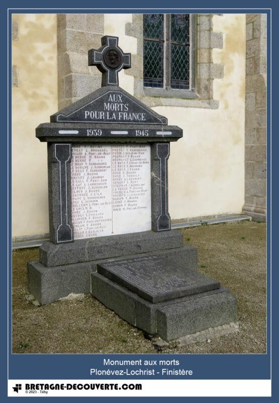 Le monument aux morts de la commune de Plonévez-Lochrist.