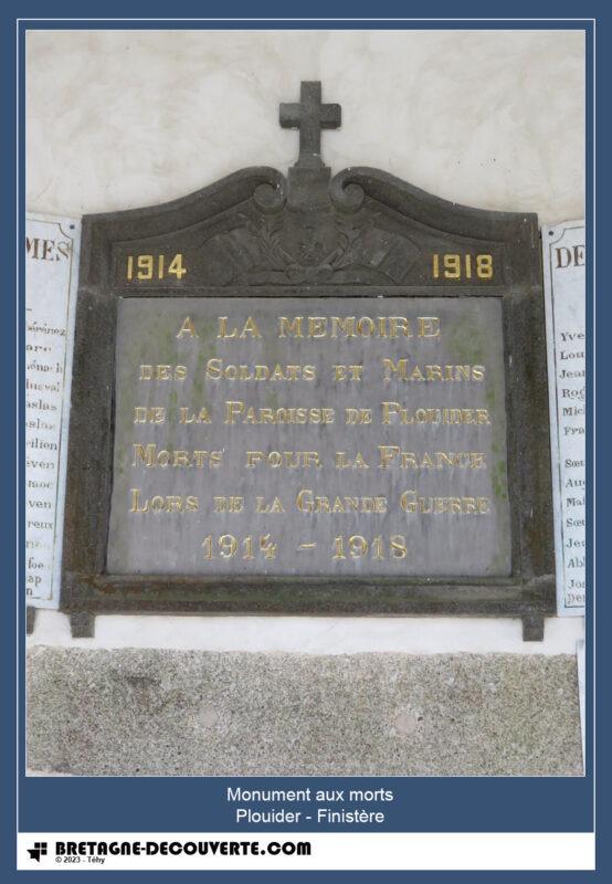 Le monument aux morts de la commune de Plouider.