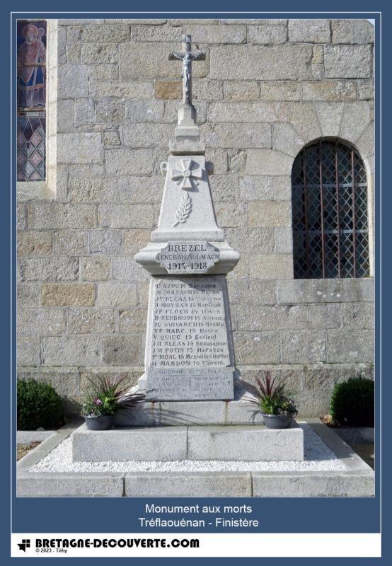 Le monument aux morts de la commune de Tréflaouénan.