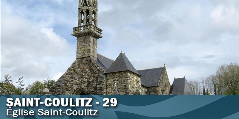 Vignette de l'église Saint-Coulitz dans le Finistère.