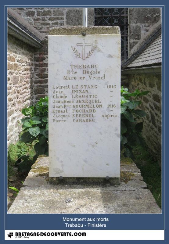 Monument aux morts de la commune de Trébabu.