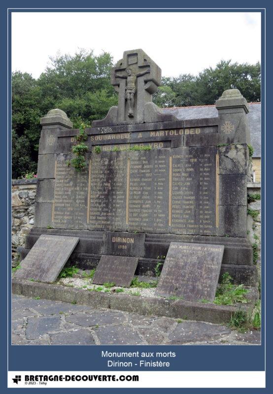 Le monument aux morts de la commune de Dirinon.