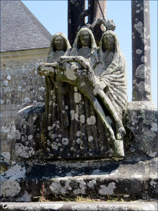 La descente de la croix du calvaire de l'église de Brasparts.