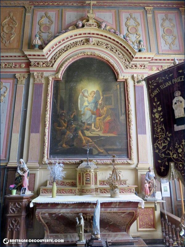 Le retable de saint Pierre dans l'église de Brasparts.