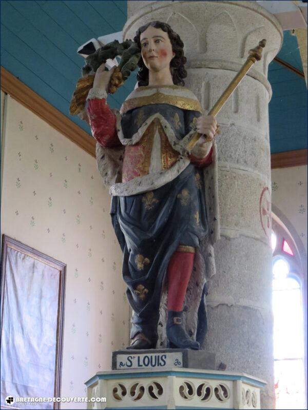 La statue de saint Louis dans l'église de Guerlesquin.