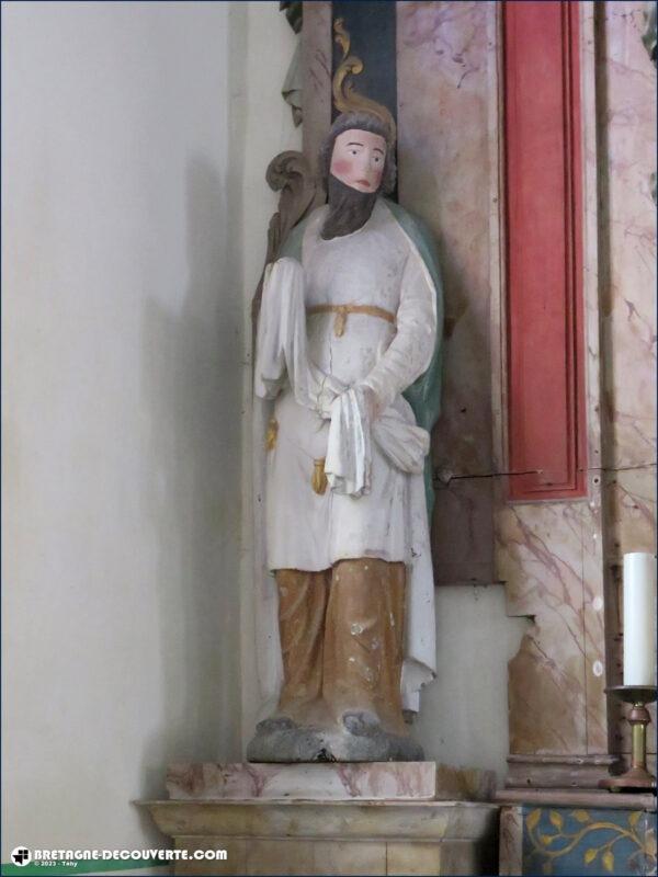 La statue de saint Nicodème dans l'église de Guerlesquin.
