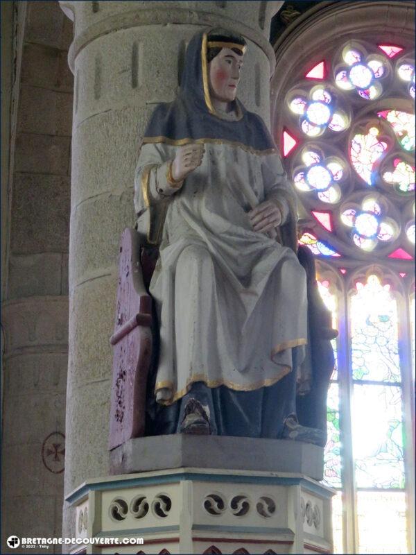 La statue de saint Yves dans l'église de Guerlesquin.