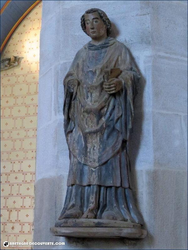 Statue de saint Suliau dans l'église de Sizun.