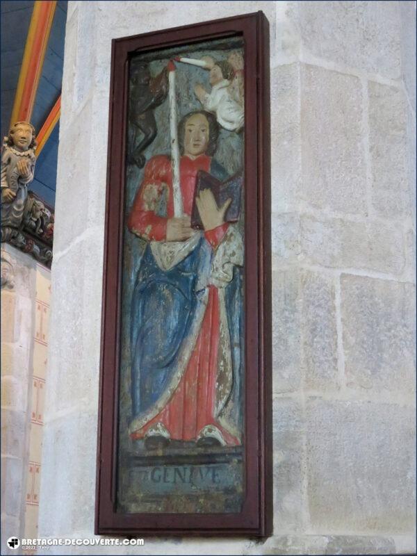 Bas-relief de sainte Geneviève dans l'église de Sizun.
