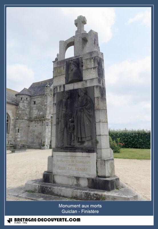 Le monument aux morts de la commune de Guiclan.