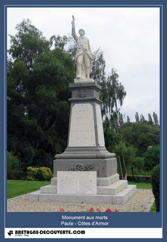 Le monument aux morts de la commune de Paule.