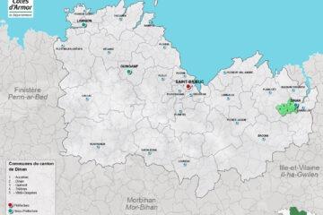 Carte du canton de Dinan dans les Côtes d'Armor