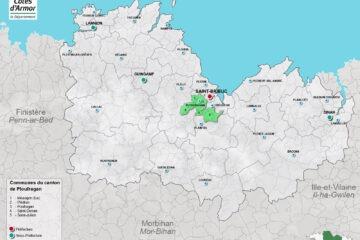Carte du canton de Ploufragan dans les Côtes d'Armor