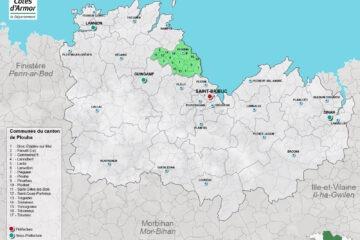Carte du canton de Plouha dans les Côtes d'Armor
