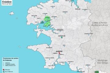 Carte du canton de Guipavas dans le Finistère.