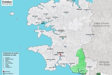 Carte du canton de Moëlan-sur-Mer dans le Finistère.
