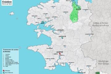 Carte du canton de Morlaix dans le Finistère.