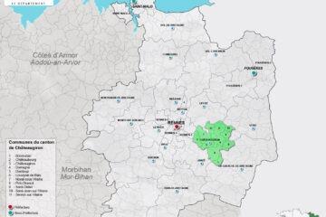 Carte du canton de Châteaugiron en Ille-et-Vilaine