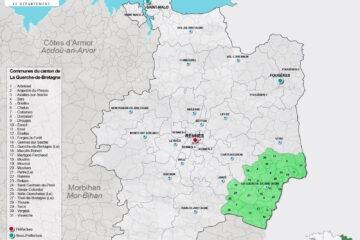 Carte du canton de La Guerche-de-Bretagne en Ille-et-Vilaine
