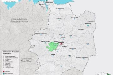Carte du canton de Le Rheu en Ille-et-Vilaine