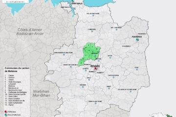 Carte du canton de Melesse en Ille-et-Vilaine