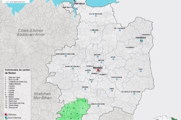 Carte du canton de Redon en Ille-et-Vilaine