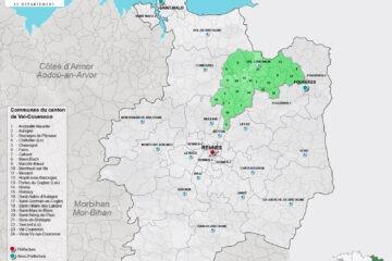 Carte du canton de Val-Couesnon en Ille-et-Vilaine