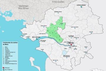 Carte du canton de Blain en Loire-Atlantique