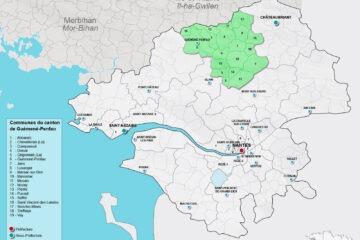 Carte du canton de Guémené-Penfao en Loire-Atlantique