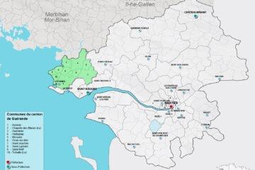 Carte du canton de Guérande en Loire-Atlantique
