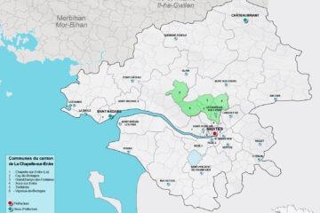 Carte du canton de La Chapelle-sur-Erdre en Loire-Atlantique