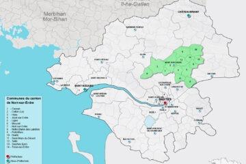 Carte du canton de Nort-sur-Erdre en Loire-Atlantique