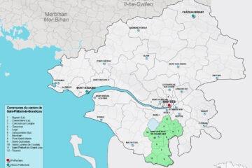 Carte du canton de Saint-Philbert-de-Grand-Lieu en Loire-Atlantique
