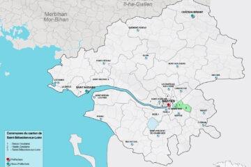 Carte du canton de Saint-Sébastien-sur-Loire en Loire-Atlantique
