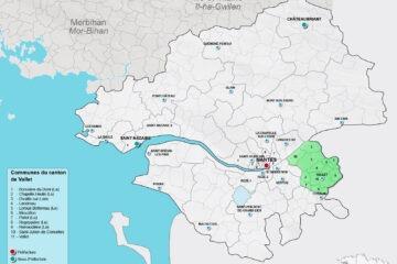Carte du canton de Vallet en Loire-Atlantique
