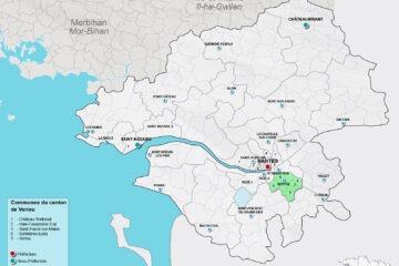 Carte du canton de Vertou en Loire-Atlantique