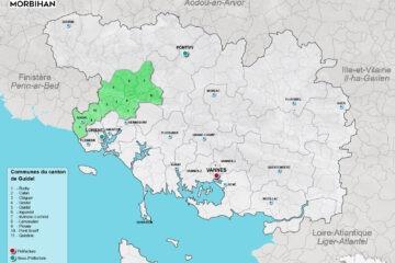 Carte du canton de Guidel dans le Morbihan