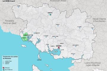 Carte du canton de Plœmeur dans le Morbihan