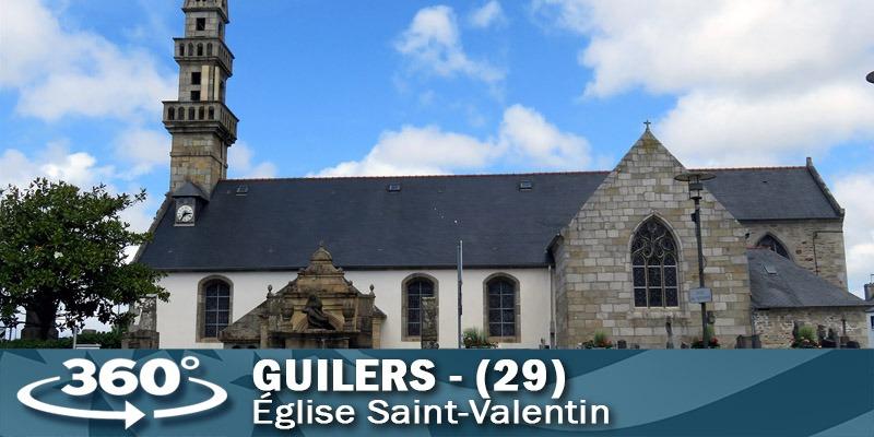 Vignette de l'église Saint-Valentin de Guilers dans le Finistère.