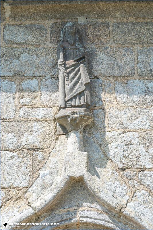 Statue de saint Herbot à la chapelle Saint-Herbot sur la commune de Saint-Thonan.