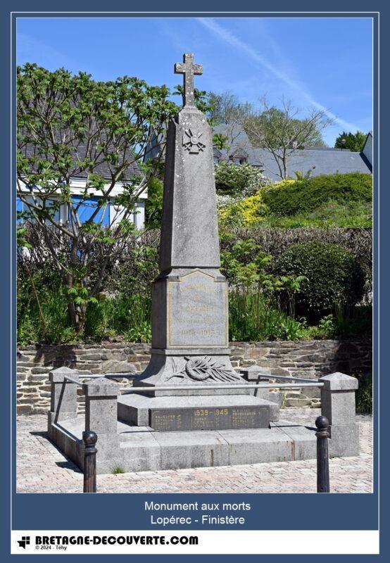 Le monument aux morts de la commune de Lopérec.