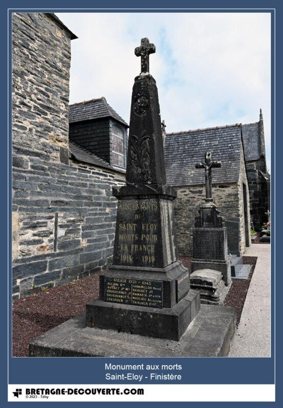 Le monument aux morts de la commune de Saint-Eloy.