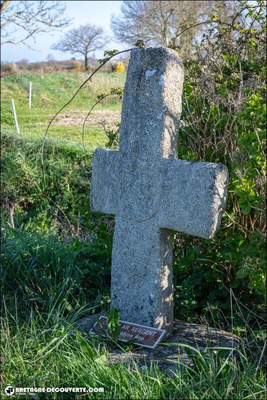 La croix de chemin de Croas ar Sergent sur la commune de Guissény.