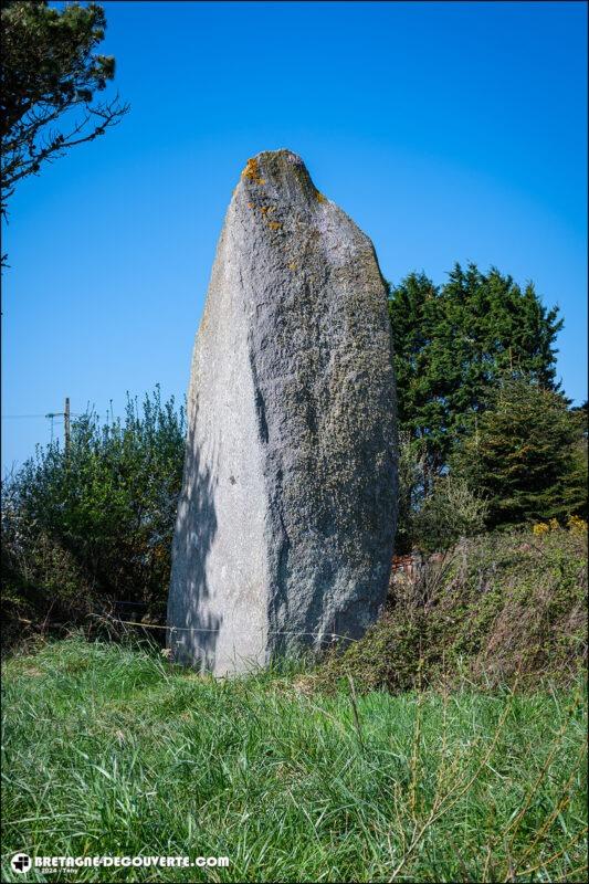 Le menhir de Menoignon à Plounéour-Trez dans le Finistère.